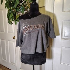 Embroidered Skater Chic Jameson Off The Shoulder Crop Top OSFM/T403